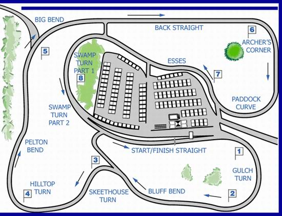 Waterford Hills Raceway (Waterford Hills Road Racing) - Track Layout From Sean Fitzgerald (newer photo)
